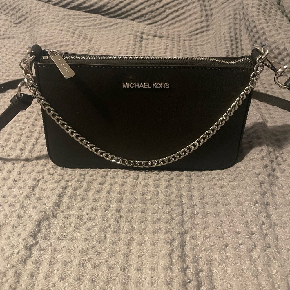 Michael Kors Black Jet Set Saffiano Crossbody Bag